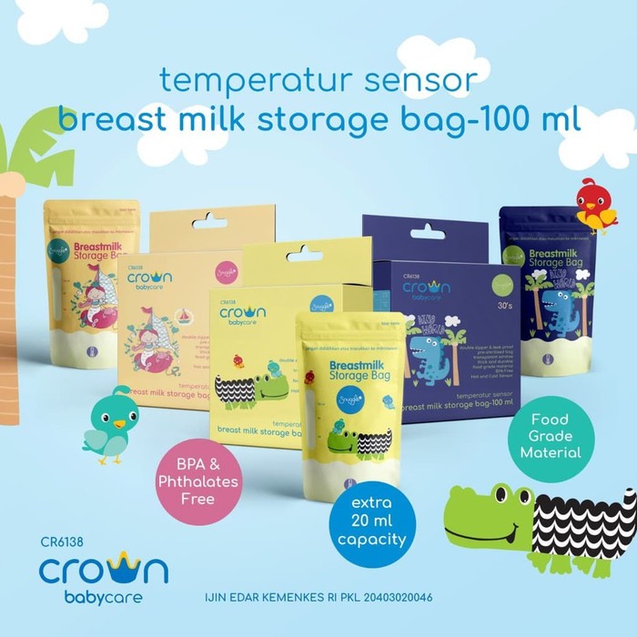 CROWN PREMIUM BREAST MILK STORAGE 100ML CR-6138