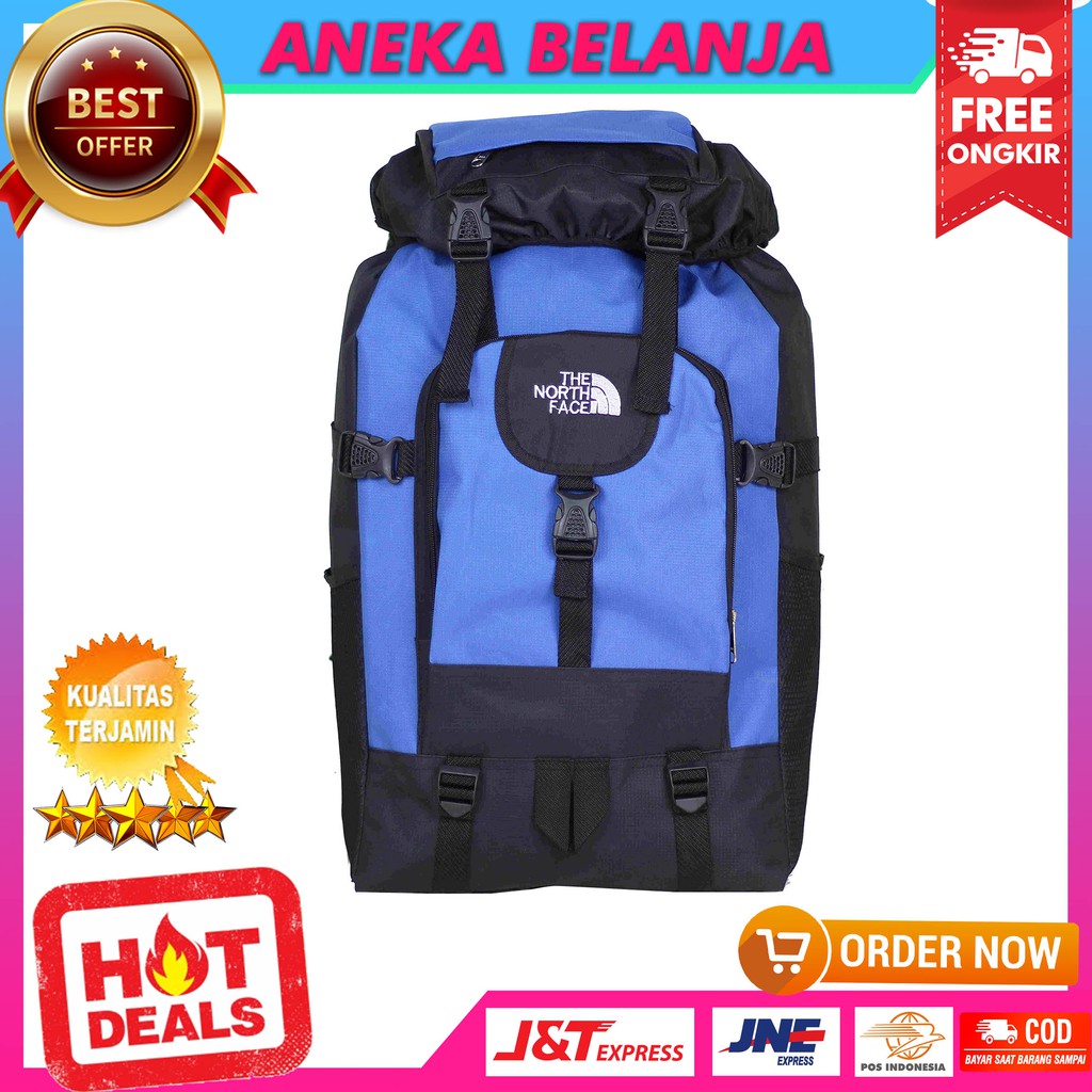 Stock Terbatas Tas Gunung The North Face Biru Terbaru Berkualitas Kece Tas Hiking Muncak Multifungsi