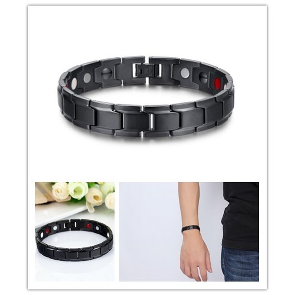 Gelang magnet Untuk Pria Dan Wanita titanium wanita anti karat hitam emas perak tangan silver kesehatan