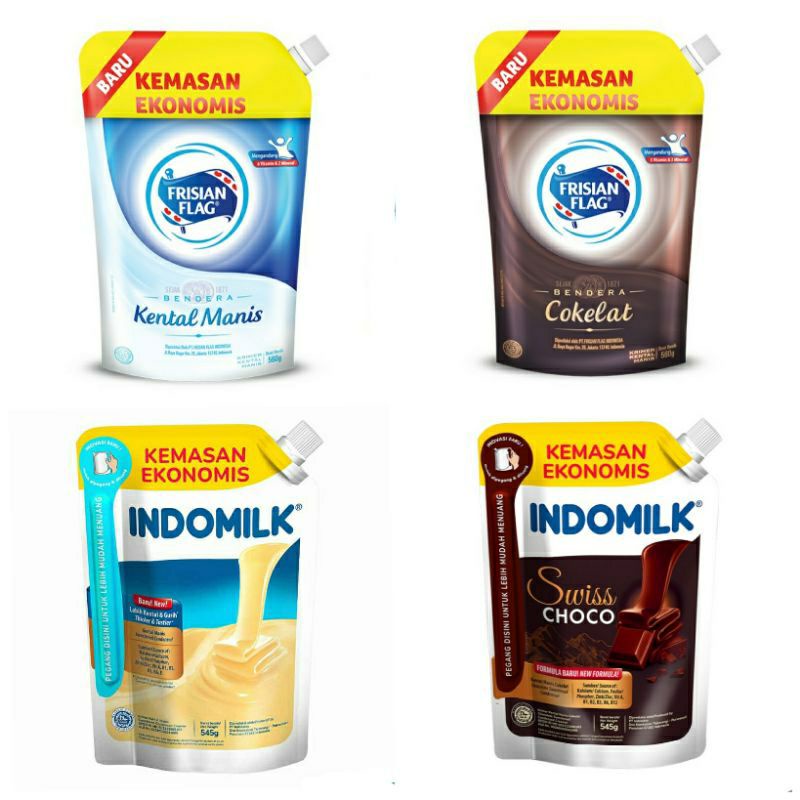 

INDOMILK Susu Kental Manis Pouch 545gr | FRISIAN FLAG Kental Manis 560gr