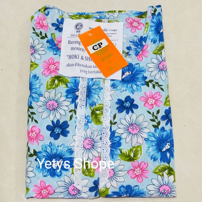 CP Full Kancing Hoki&Sheila LD110 Baju Tidur Piyama Standart [Part 1]-Sunflower6 HS Biru