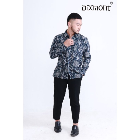 Dixmont Kemeja Pria Batik Panjang Hem BL03721