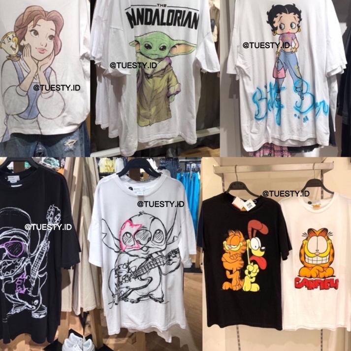 Gratis Ongkir KODE-234 Kaos Bershka oversize lilo t-shirt betty boop Starwars mandalorian princess