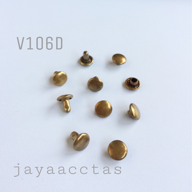 Paku keling centang datar 8 mm double bolak-balik antigold V106D