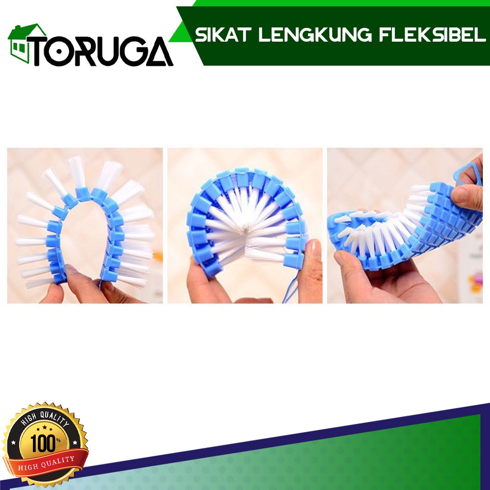 Sikat WC Toilet Lengkung Fleksibel Brush Pembersih Wastafel Lantai Cleaning Serbaguna