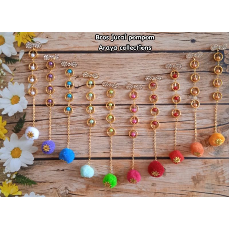 Bros Dagu juntai Panjang pompom Gold