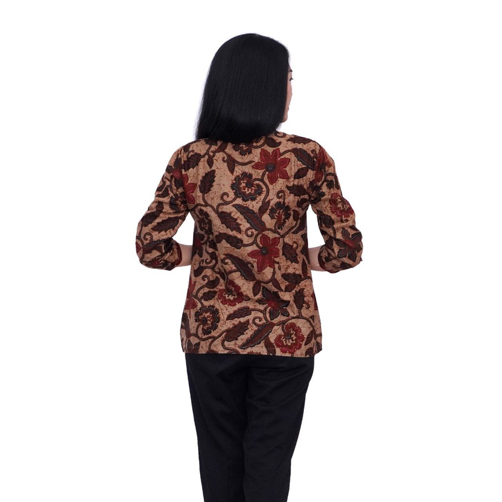 Batik Couple Blouse Batik Wanita Atasan Batik Lengan Serut Hem Batik Pria Lengan Pendek