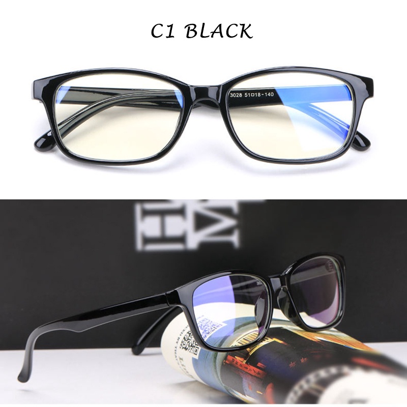 (YUZHU) Bayar di Tempat Profession Anti Blue Frame Kacamata Wanita/Pria Retro Anti Radiation Eyeglasses