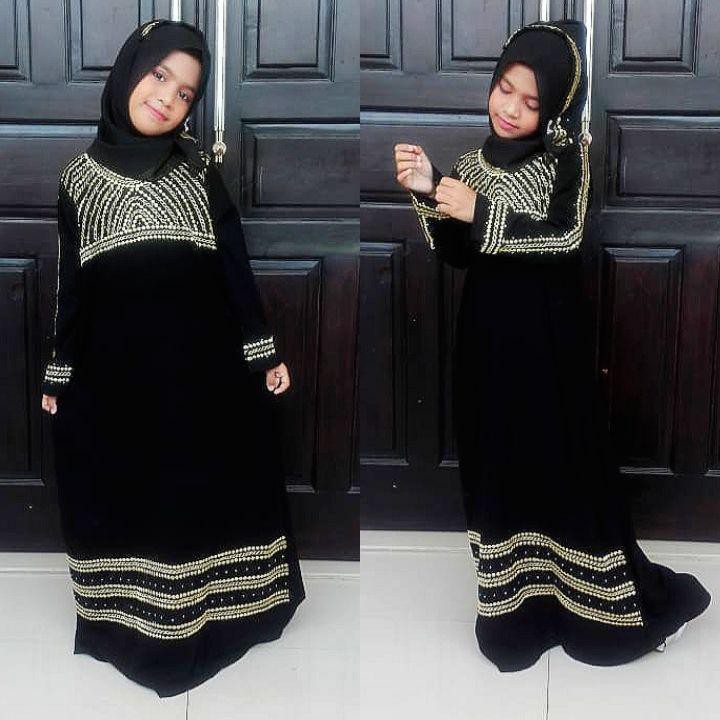 Gamis Anak Abaya Arab Hitam Mutiara