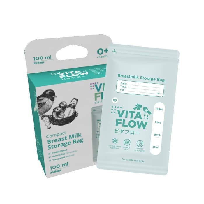 VITAFLOW Kantong ASI 100ml isi 25pcs Vita Flow Plastik ASI