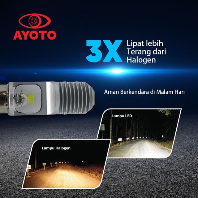 Lampu motor depan LED AYOTO M2A PRO H6 AC DC motor matic bebek AC DC