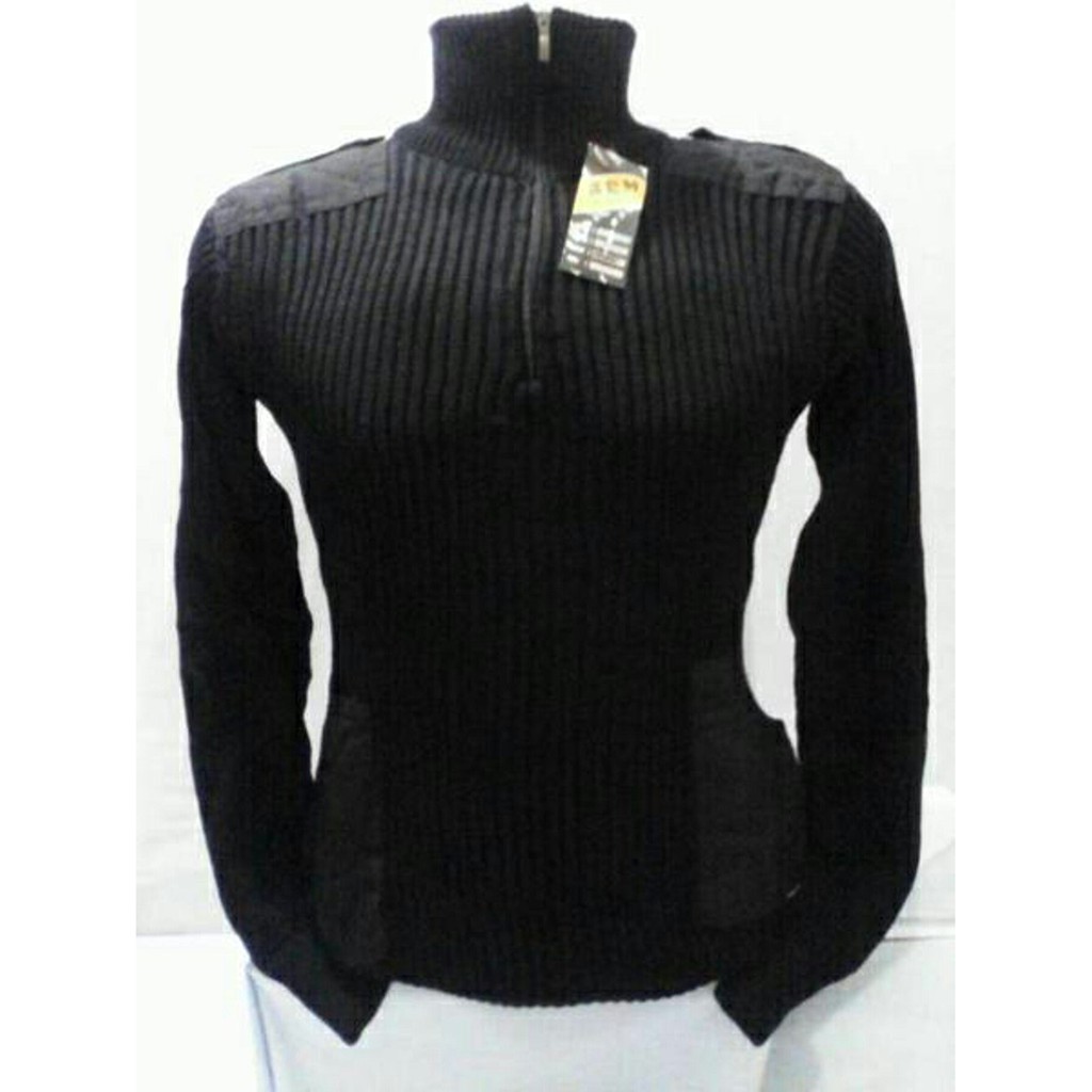 Sweater Rajut Army Hitam Polos Lengkap