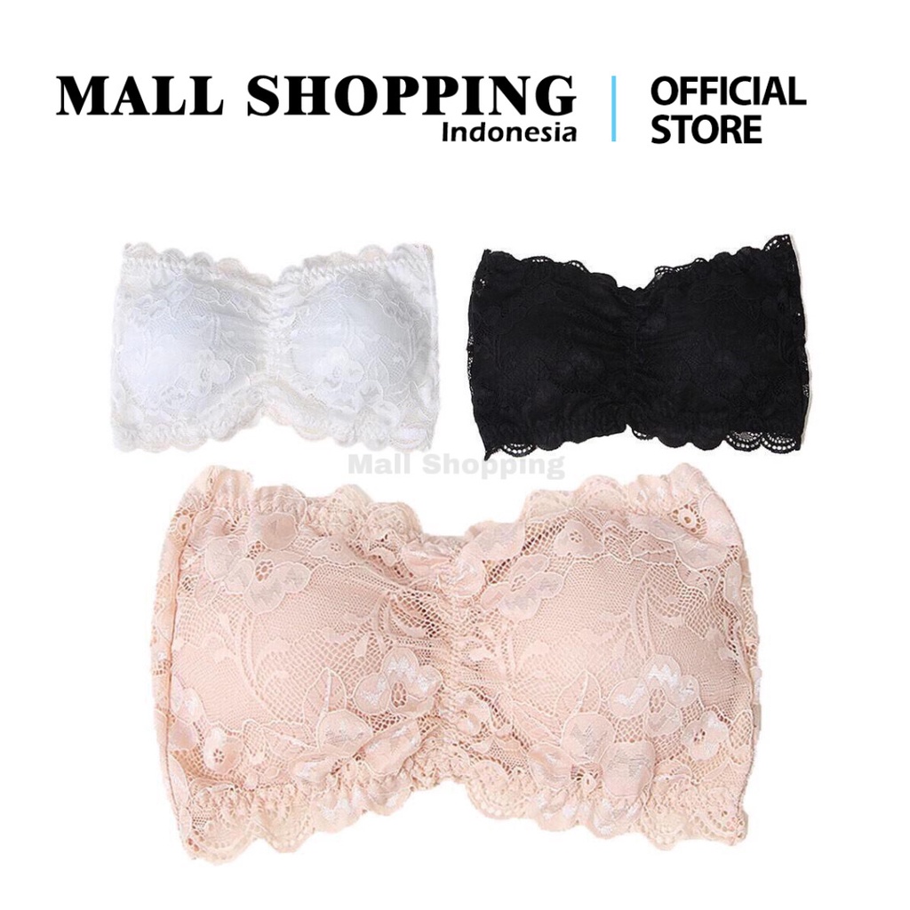 (COD) Crop Top BH Kemben Bandeau IMPORT BRA Sexy Model Tanpa Tali plus Busa MALL SHOPPING