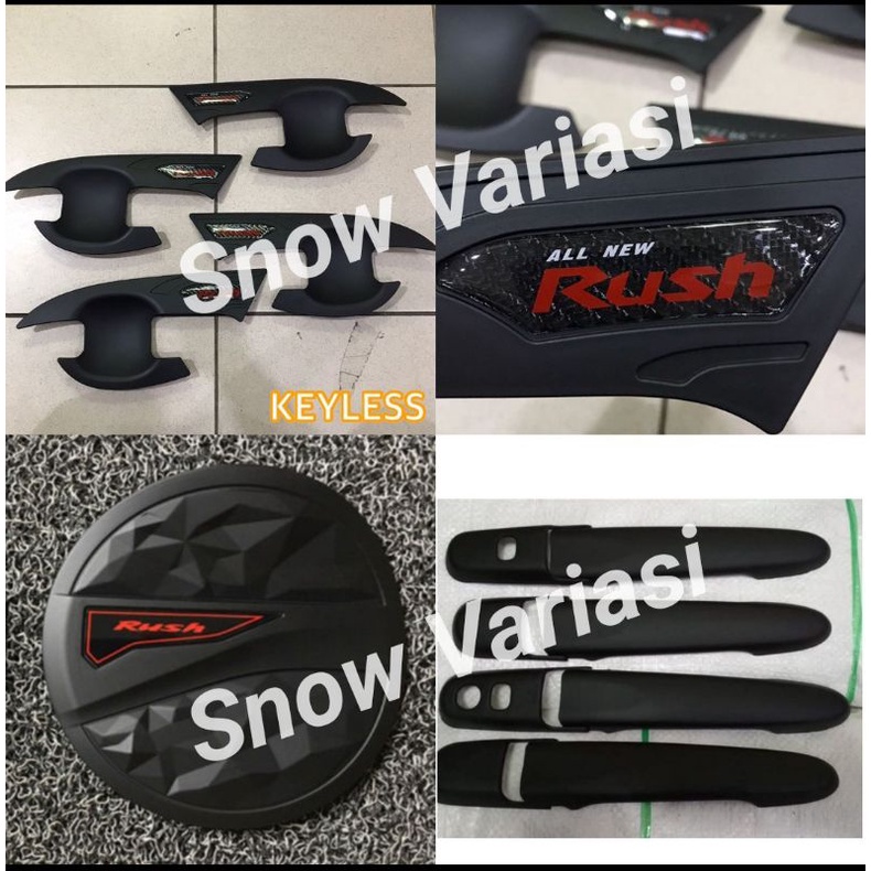 Paket outer handle tank cover all new rush 2021 UP hitam doff blacktivo