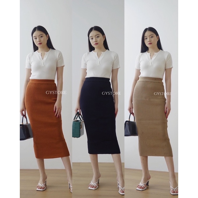 Seira Skirt | Rok Span Rajut Tebal