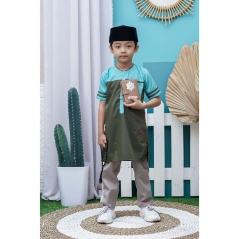 Kurta Anak&amp;Remaja Kurta Faiz Katun Toyobo RoyalMix ||By B&amp;D kids Original (Setelan Baju+Celana)