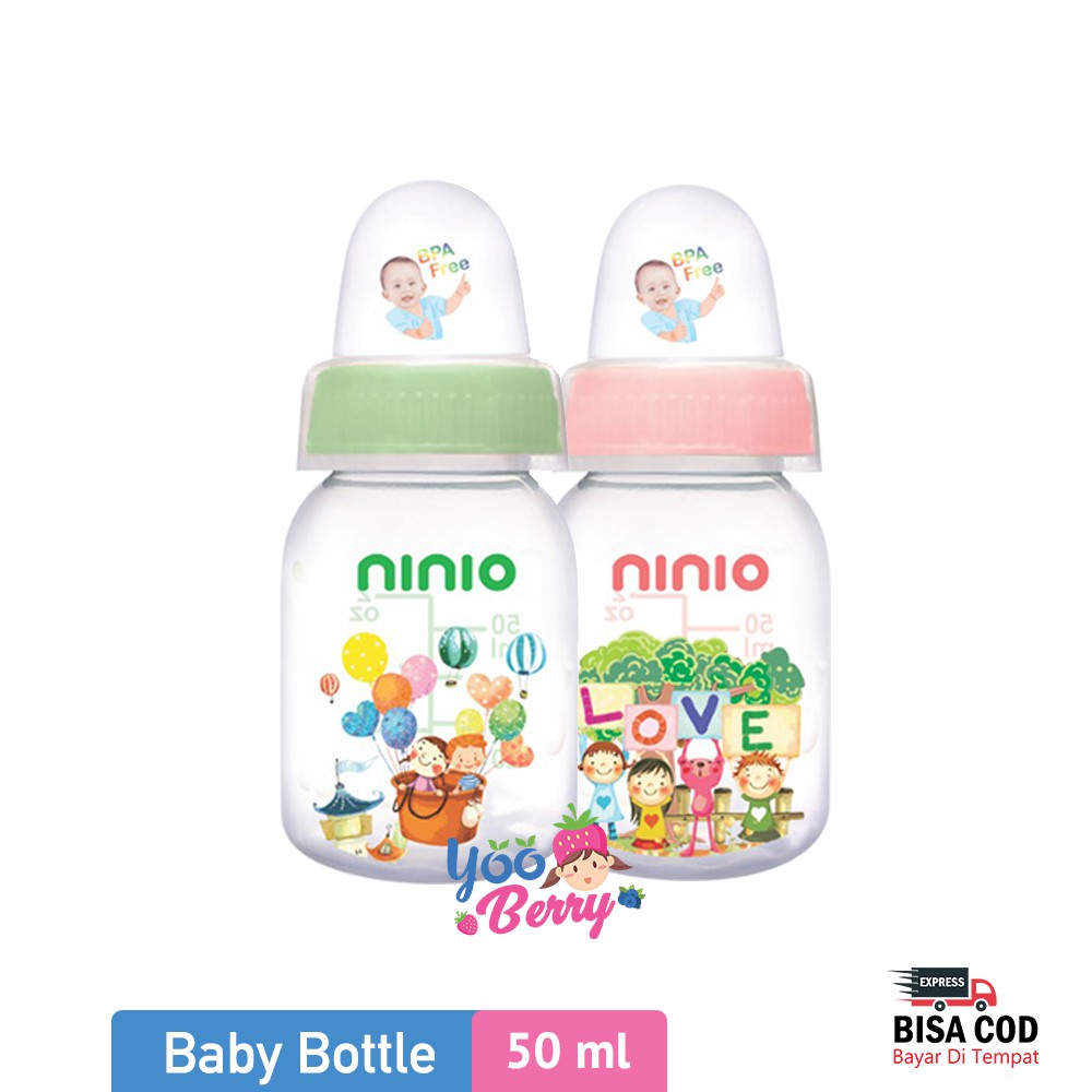 Ninio Round Baby Bottle 50 Ml Botol Susu Bayi BPA Free Murah Berry Mart