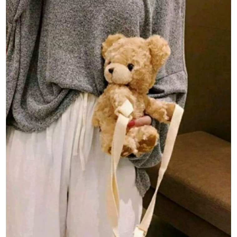 TAS SELEMPANG BERUANG TEDDY BEAR / TAS SELEMPANG TEDDY BEAR  BERUANG / TAS BONEKA / TAS SELEMPANG MINI