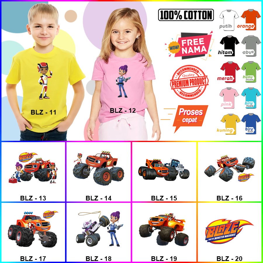 Baju Kaos ANAK DAN DEWASA BLAZE COUPLE (FREE NAMA)