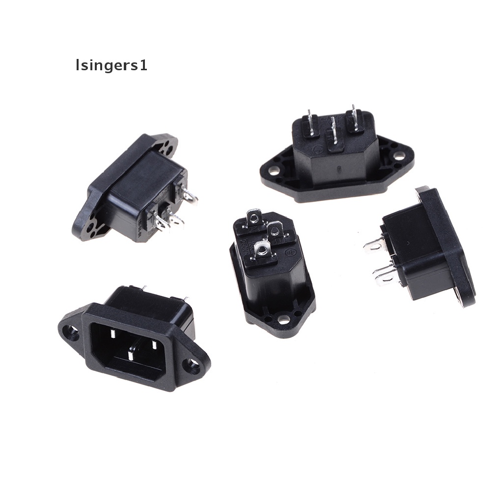 (lsingers1) 5pcs IEC 320 C14 Male Plug Panel Power Inlet AC 250V 10A