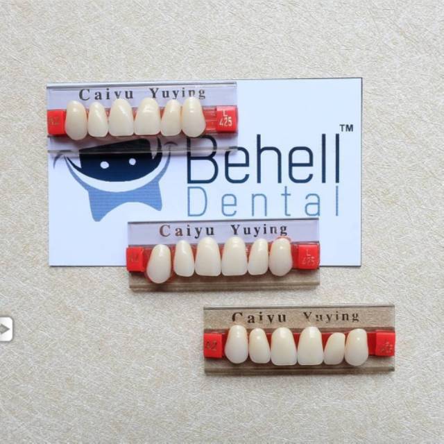 GIGI PALSU / TIRUAN CAIYU YUYING PERPAPAN ISI 6 PILIH ATAS / BAWAH - DENTAL - BELUM MASUK LEM