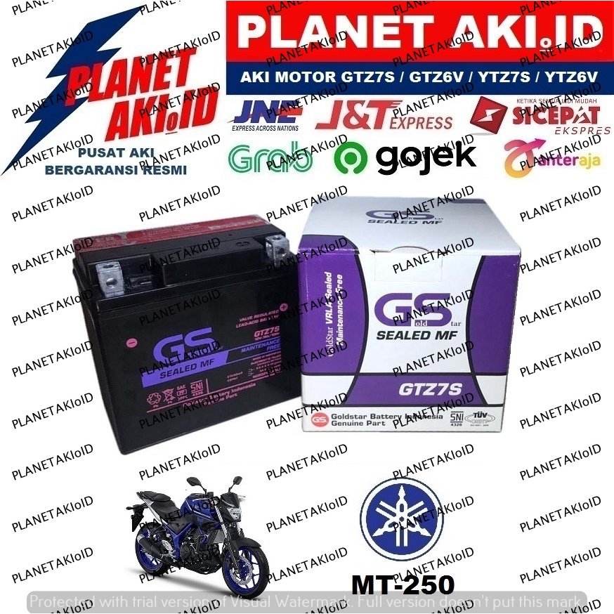 Aki Motor Yamaha MT 250 MT250 GTZ7S Accu Kering MF