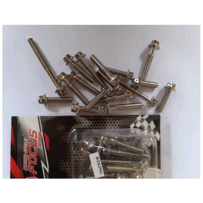 BAUT BLOK MESIN MOTOR RX KING 1SET ISI 17/BAUT PROBOLT BLOK MOTOR RX KING ISI 1SET