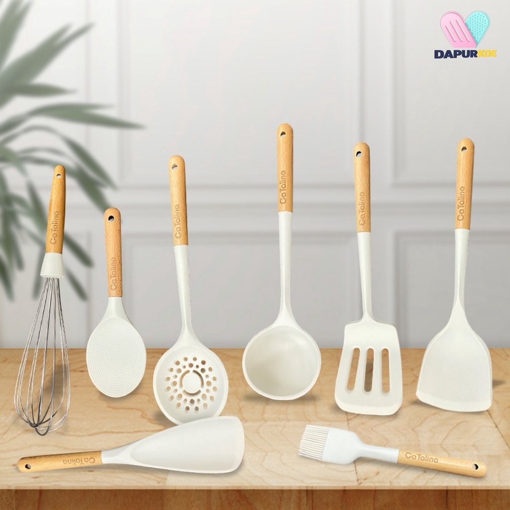 Spatula Silikon Sutil Silicone Kitchen Tool Teflon Wajan Anti Lengket Tahan Panas Premium