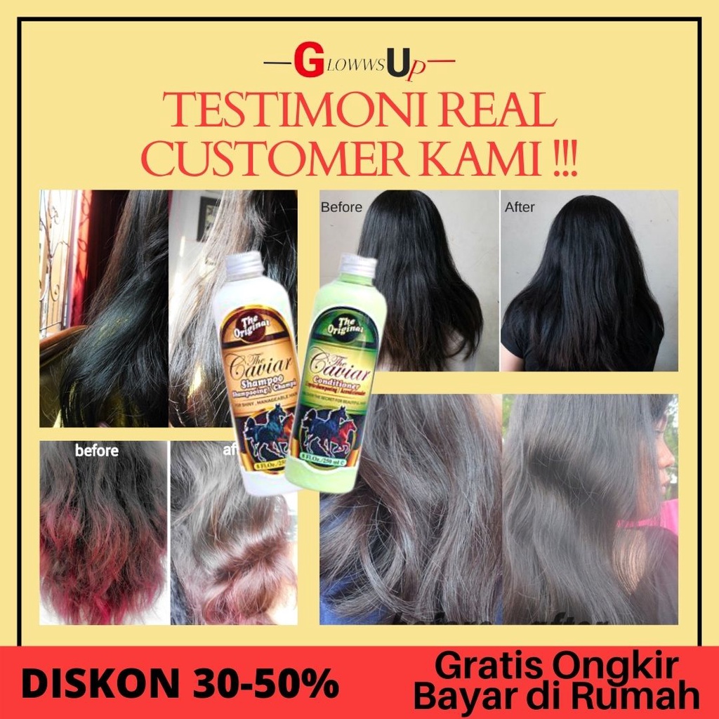 SHAMPOO PAKET PENUMBUH RAMBUT BOTAK - PAKET CAVIAR SHAMPO CONDITIONER - SAMPO KUDA - KONDISIONER