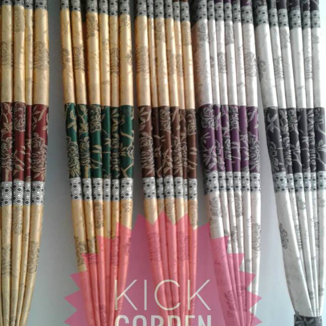 Gorden batikan model SMOKERING  size gorden L 300 CM T 220 CM gorden pintu gorden jendela