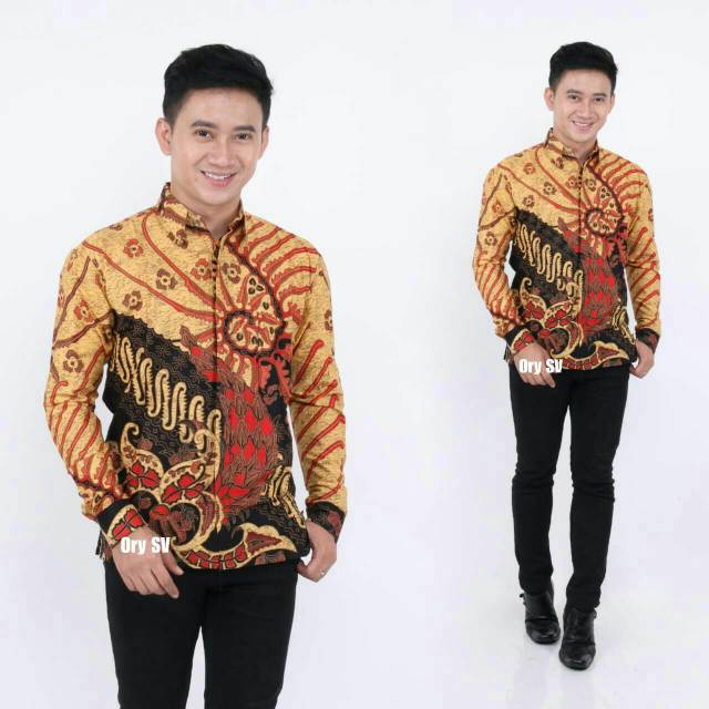 Kemeja Hem Lengan Panjang Batik Pria Modern Terfavorit Terkeren