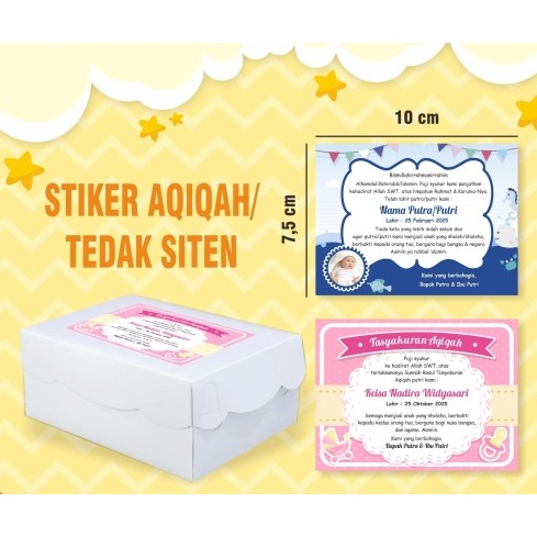 

( HFZ ) Aqiqah / Selapan / Tempelan Kardus Kertas biasa ( Bukan Stiker )
