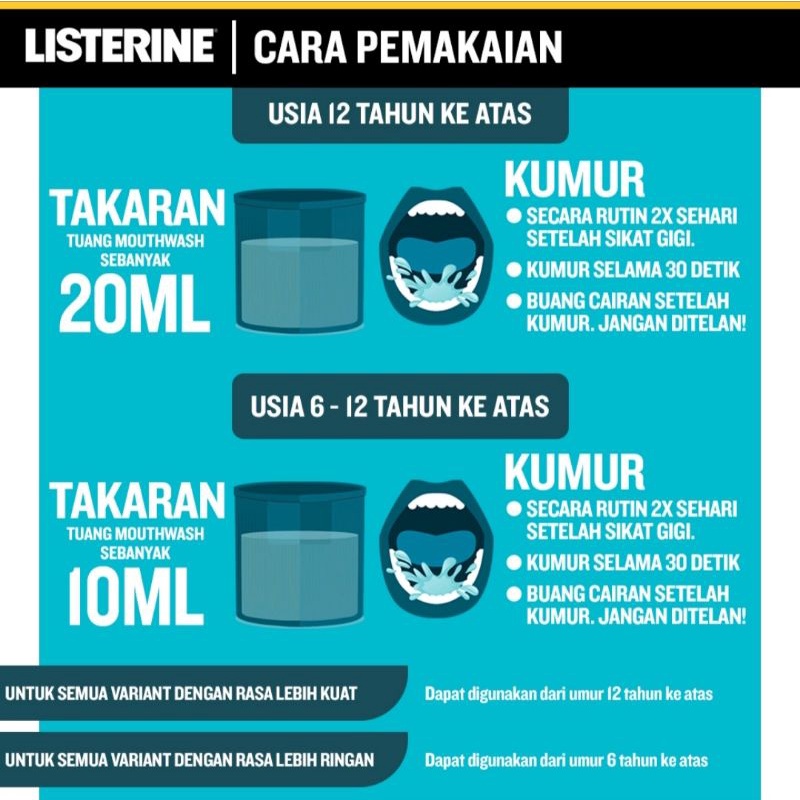 Listerine Cool Mint Mouthwash / Obat Kumur Antiseptik 250mL