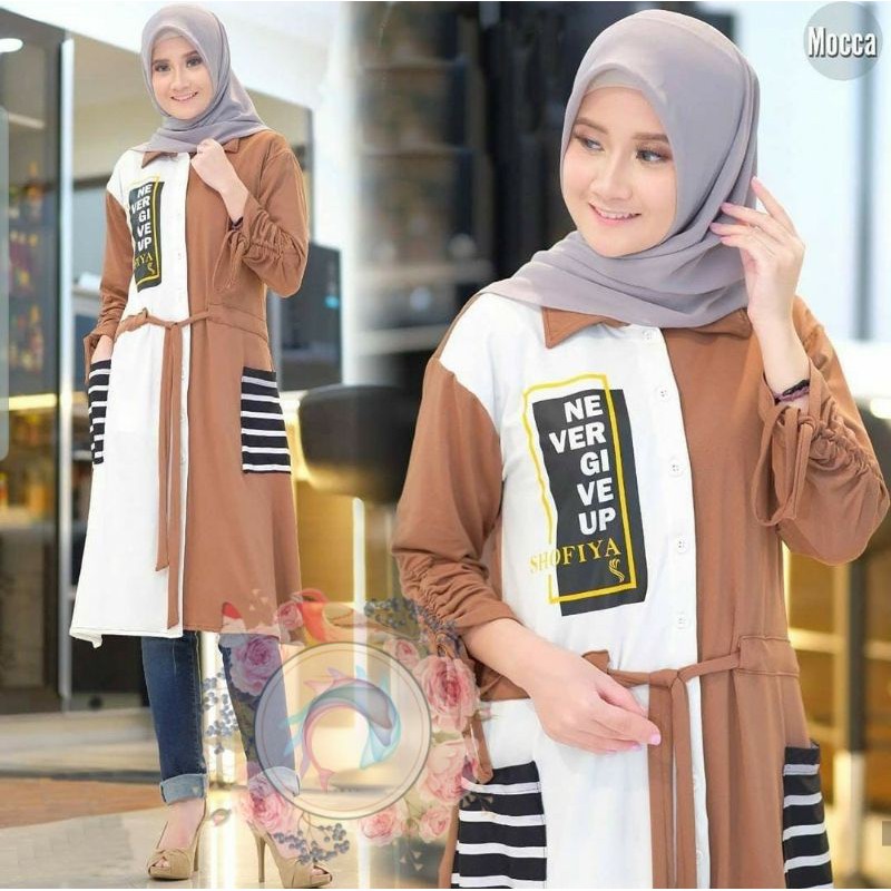 TUNIK ZIDDA, BABYTERRY, GAMIS, HIJAB, MUSLIM, DRESS