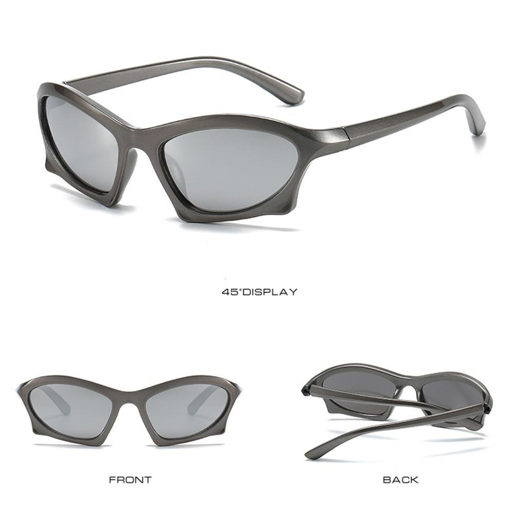 Suyo Kacamata Hitam Retro Punk Irregular Shades