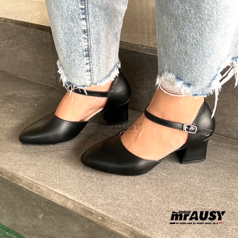 Sepatu Heels Wanita Buat Kerja Kantor mrAUSY 5cm Strap Gesper 1