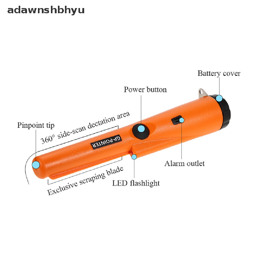 Adawnshbhyu Probe Metal Gold Detector Lampu Getar Alarm Keamanan Pin Pointer GP-Pointer