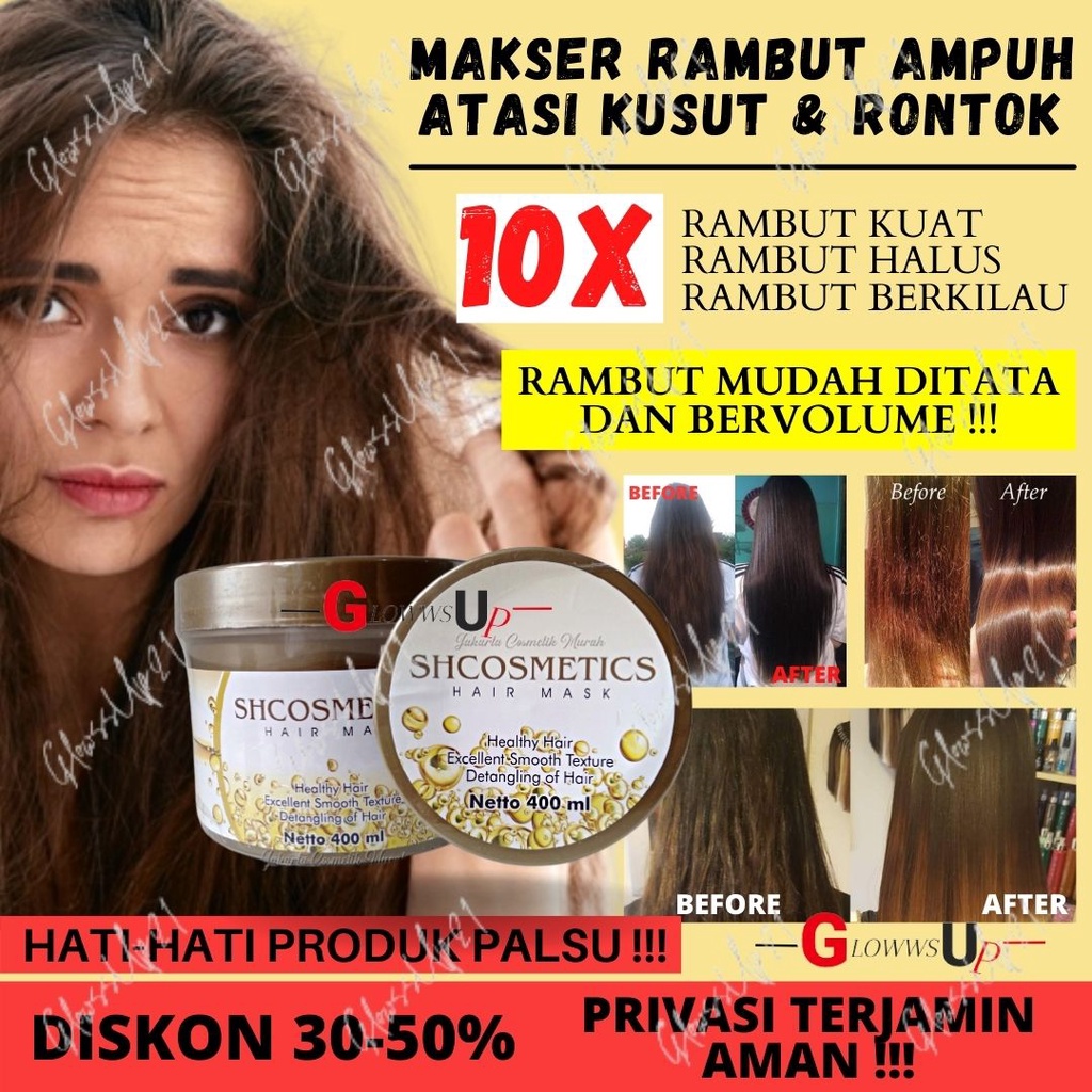 PELURUS RAMBUT MASKER 24K SH COSMETICS HAIR MASK 400ML BPOM PERAWATAN RAMBUT