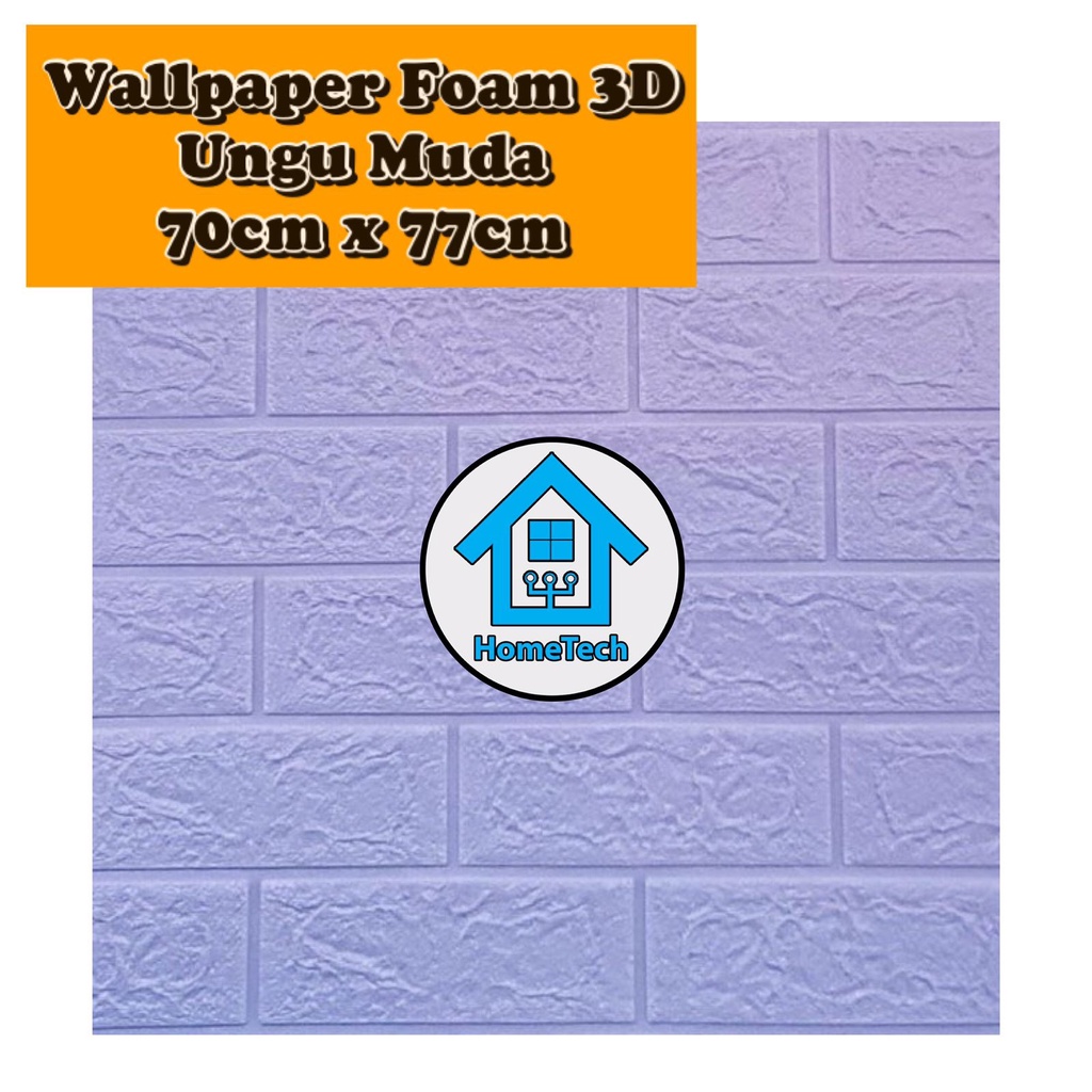 HT Wallpaper Stiker Bata Foam 3D Ungu Tua Premium Wall Paper Sticker 3mm-70cm x 77cm