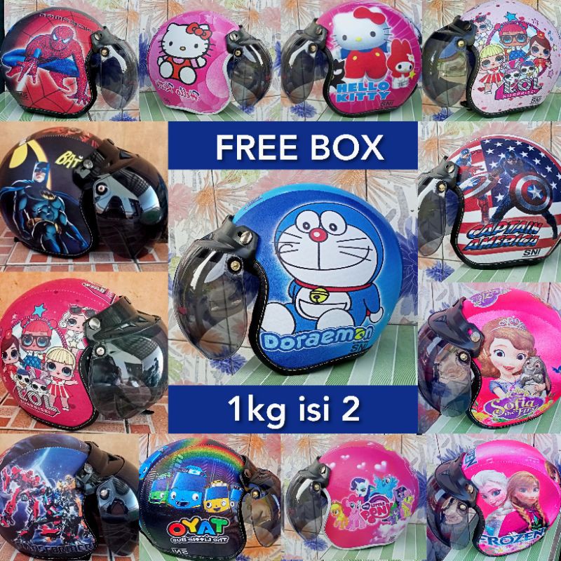 HELM BOGO ANAK 3-7th SUDAH DAPAT KACA