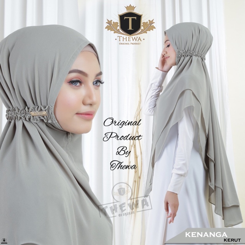 Kerudung/Khimar/hijab “KENANGA serut” Jumbo Lancip ORIGINAL THEWA