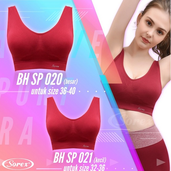 Sorex Bra - SP 020 - Busa / Tanpa Kawat - Active Sport BH Senam Olahraga Bra Stretch