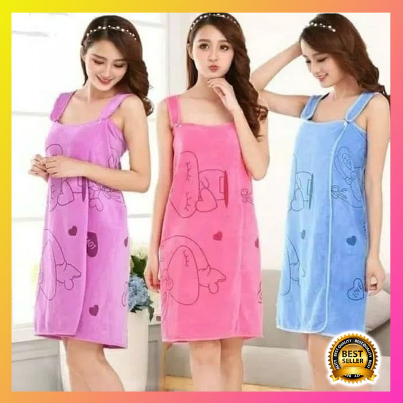 Diskon Baju Handuk Motif Dewasa - Wearable Bath Towel