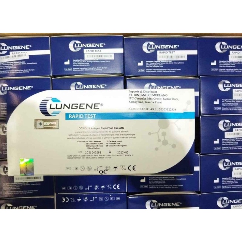 Alat rapid Test Swab Antigen Tes CLungene Biru Kemenkes Ori Eceran