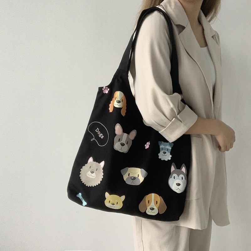 TC-69 tas kanvas canvas wanita import shoulder bag bahu korea jepang kampus sekolah