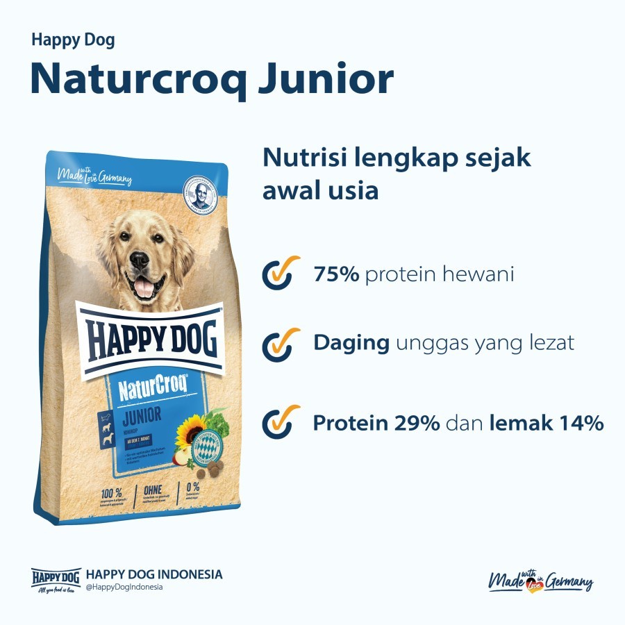 Happy Dog Naturcroq Junior 1 kg Makanan Anakan Anjing Dry Pet Food 1kg