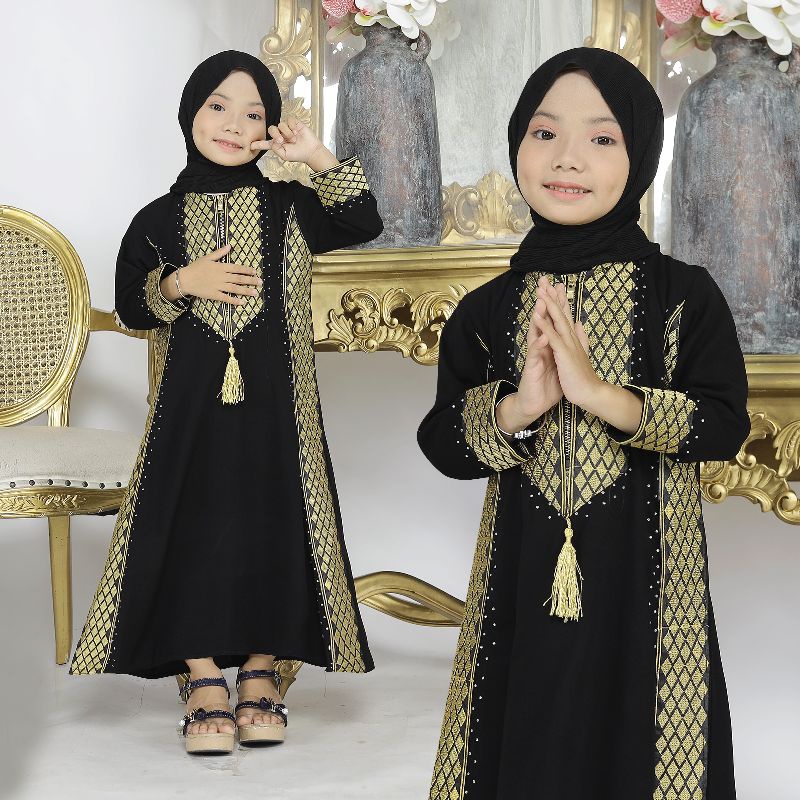 Exclusive Abaya Anak Dubai Style Abaya Hitam Abaya Turkey ( Geser Kanan Untuk Lihat Foto Lainnya )