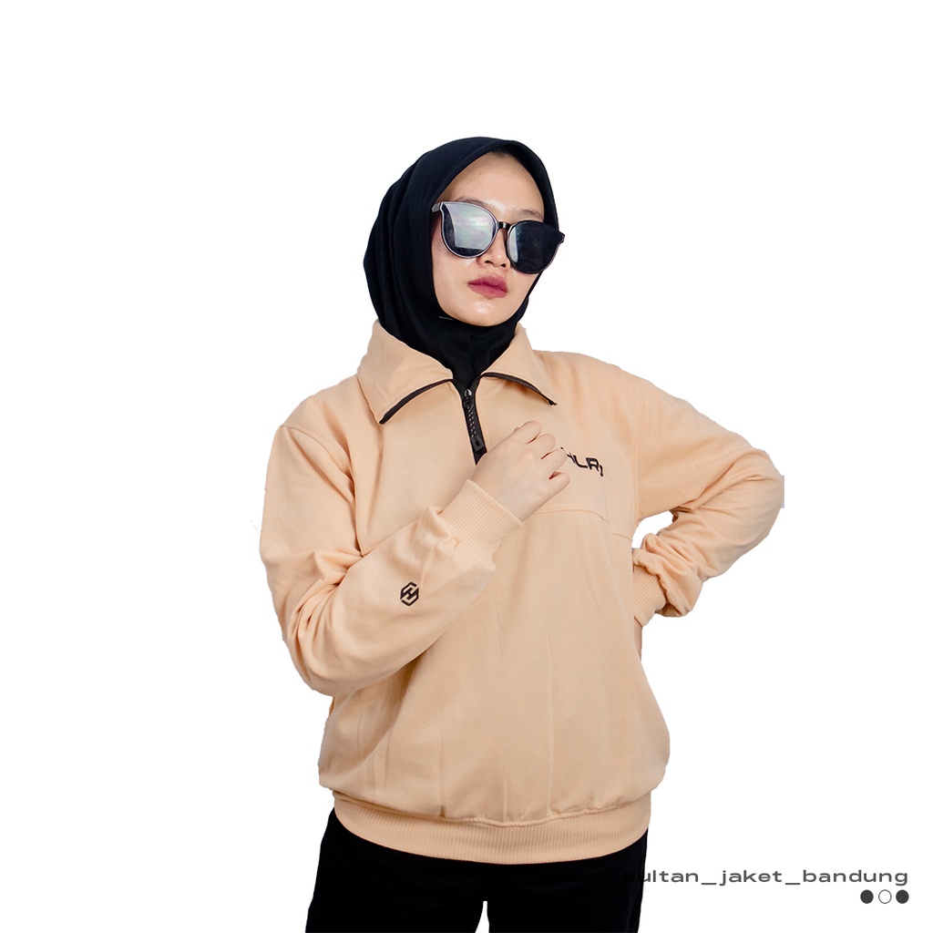 Holyrider Turtleneck Zipper  Marun &amp; Coksu II Sweater kerah tinggi trendy