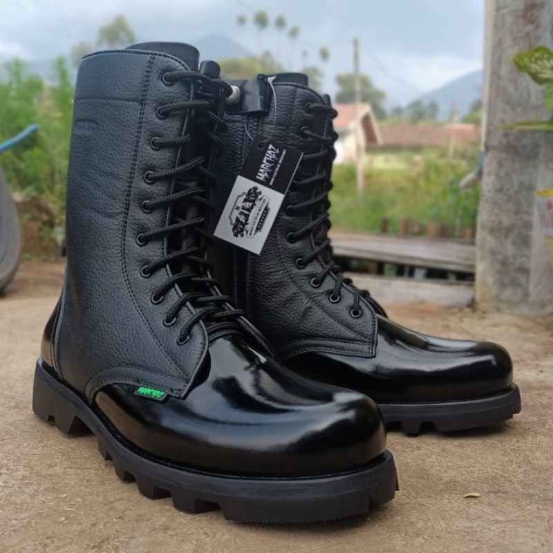 SEPATU PDL TNI POLRI SECURITY SATPAM DINAS LAPANGAN BAHAN KULIT SAPI ASLI MERK MARCHAZ