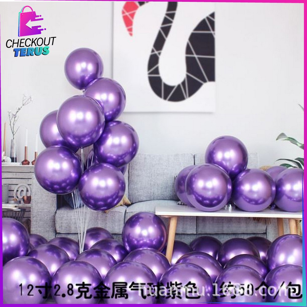 CT C391 C393 Balon Latex Polos Tebal Metalik Ballon Macaron Karet Latek Balon Karet Warna Warni Ulang Tahun Helium Perlengkapan Pesta Ulang Tahun